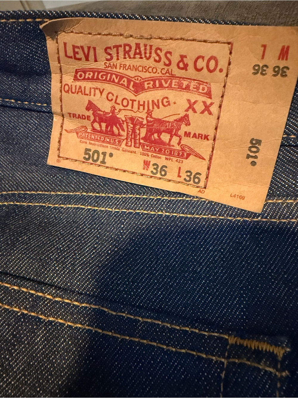 Levi's 501’s Men's Women’s Straight Leg Blue Denim Jeans 36x36 New BUTTON FLY
